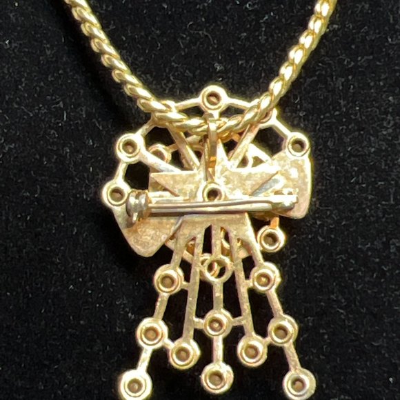 Bugby And Niles Gold Tone S Link Necklace With Floral Pendant & Earring Set 3883 - Picture 4 of 9